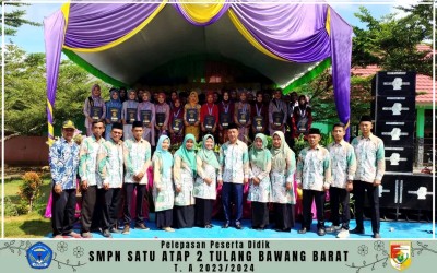 Pelepasan Peserta Didik Kelas 9 SMPN Satu Atap 2 Tulang Bawang Barat Tahun Pelajaran 2023/2024 Berjalan Meriah dan Khidmat